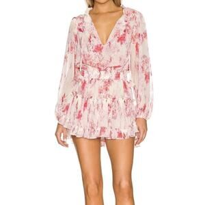 MISA Los Angeles Floral Ruffle Mini Dress size XS